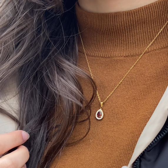 Royal Ruby Drop Necklace