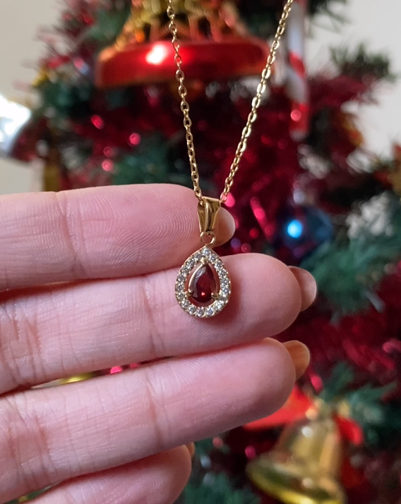 Royal Ruby Drop Necklace