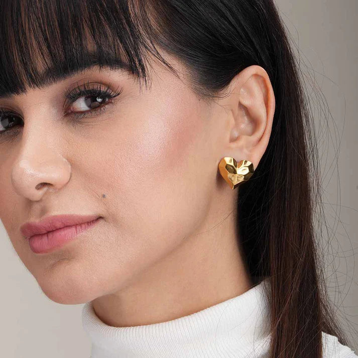 Sculpted Heart Earrings