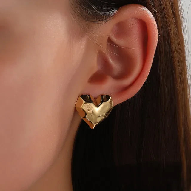 Sculpted Heart Earrings