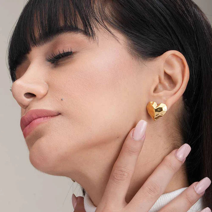 Sculpted Heart Earrings